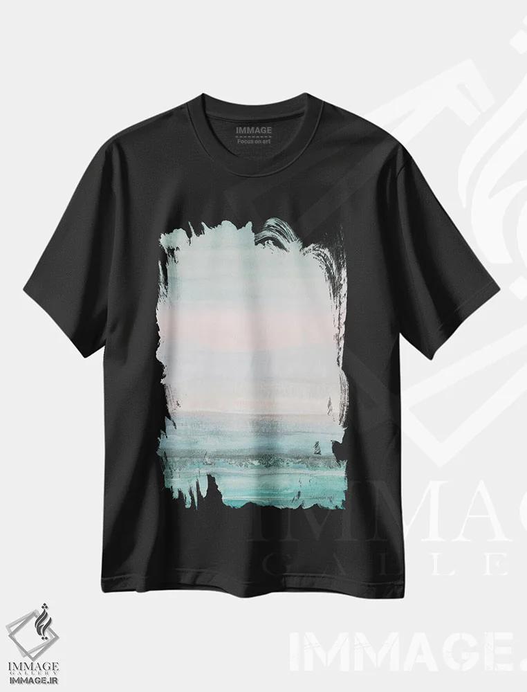 تیشرت مشکی طرح دار – تیشرت طبیعت ,دریاپیما پاستلی اثر دان هوی نای فروشگاه ایماژ