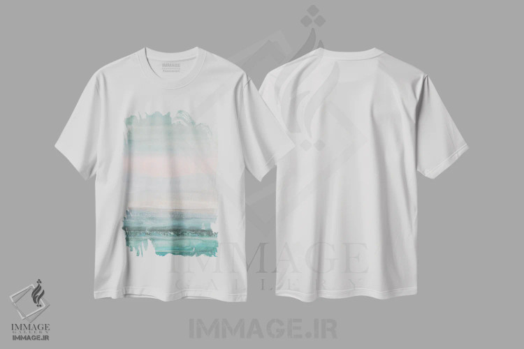 تیشرت سفید طرح دار – تیشرت طبیعت ,دریاپیما پاستلی اثر دان هوی نای immage.ir