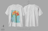تیشرت سفید طرح دار – تیشرت گلدار ,گل مدرن دو اثر دان هوی نای immage.ir