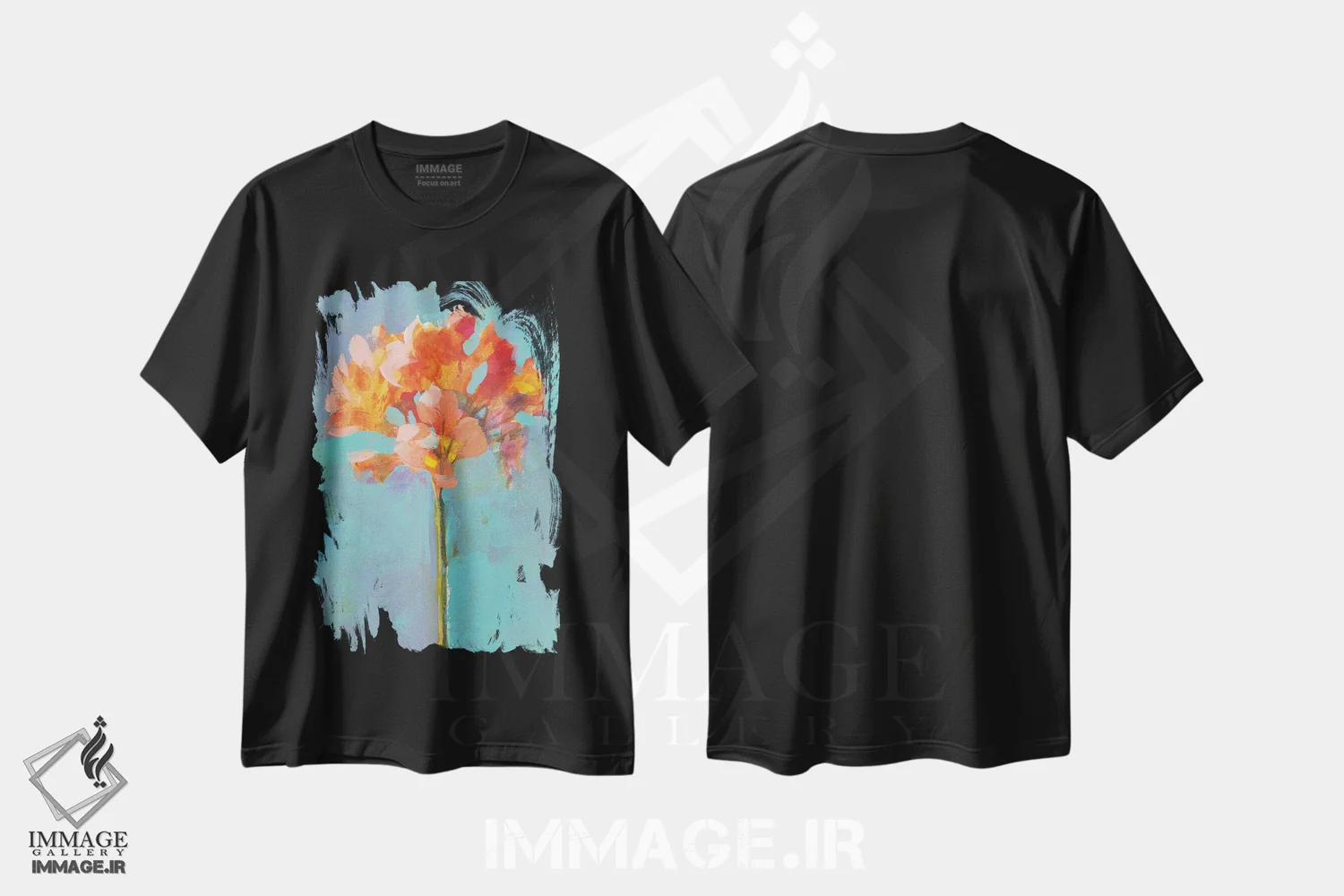 تیشرت مشکی طرح دار – تیشرت گلدار مدرن ,گل مدرن یک اثر دان هوی نای immage.ir
