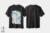 تیشرت مشکی طرح دار – تیشرت انتزاعی ,رزهای آبی پرپشت دو اثر دان هوی نای immage.ir