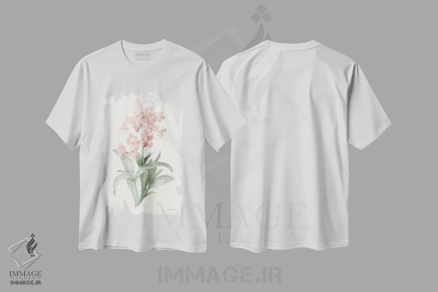 تیشرت سفید طرح دار – تیشرت گلدار ,ارکیده بهاری یک اثر دان هوی نای immage.ir