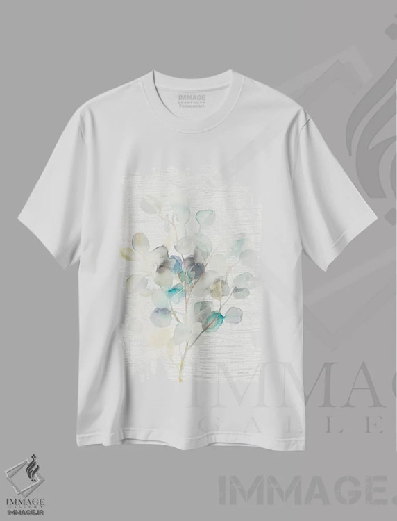 تیشرت سفید طرح دار – تیشرت گیاهان ,اکالیپتوس اثر دان هوی نای immage.ir