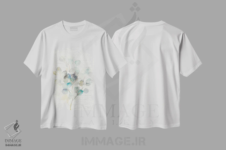 تیشرت سفید طرح دار – تیشرت گیاهان ,اکالیپتوس اثر دان هوی نای immage.ir