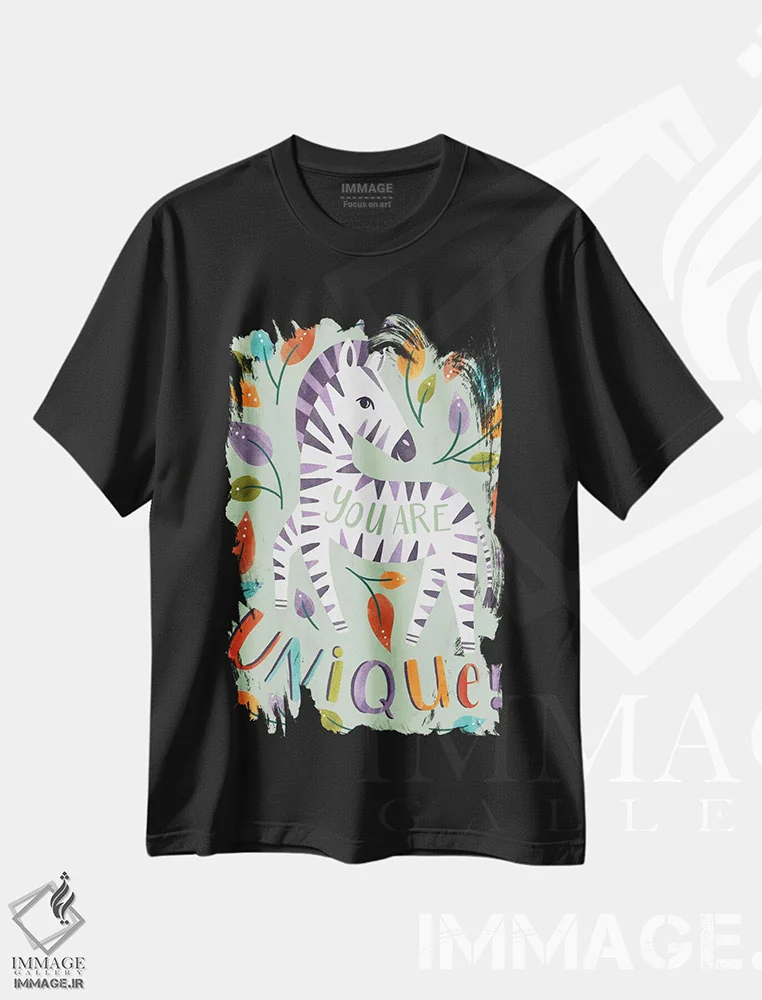 تیشرت مشکی طرح دار – تیشرت کودکانه ,بهشت رنگین کمانی کودکانه اثر ناتالی مایلز فروشگاه ایماژ