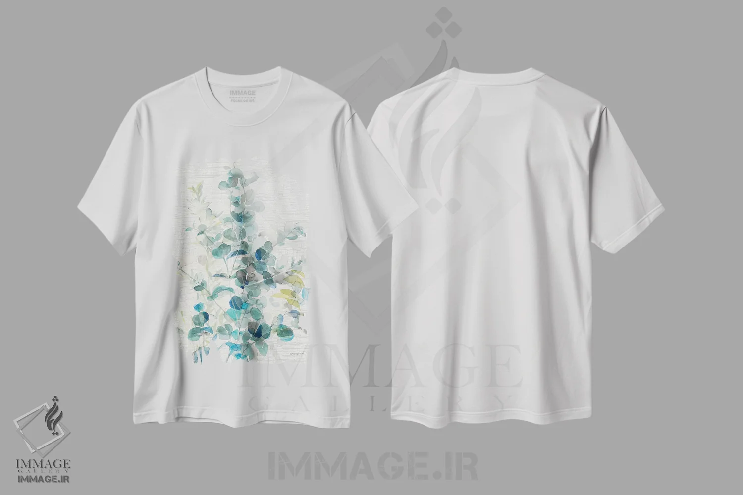 تیشرت سفید طرح دار – تیشرت طبیعت ,اکالیپتوس اثر دان هوی نای فروشگاه ایماژ