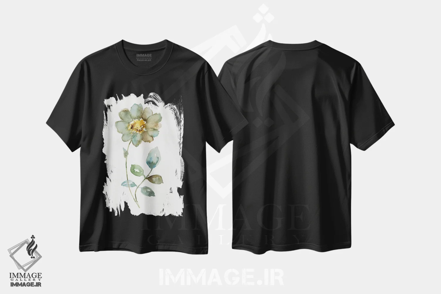 تیشرت مشکی طرح دار – تیشرت گل ,گلبرگ ساده یک اثر نان immage.ir