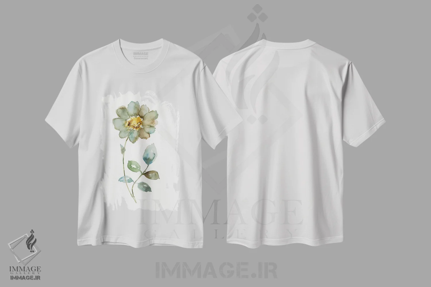 تیشرت سفید طرح دار – تیشرت گل ,گلبرگ ساده یک اثر نان فروشگاه ایماژ