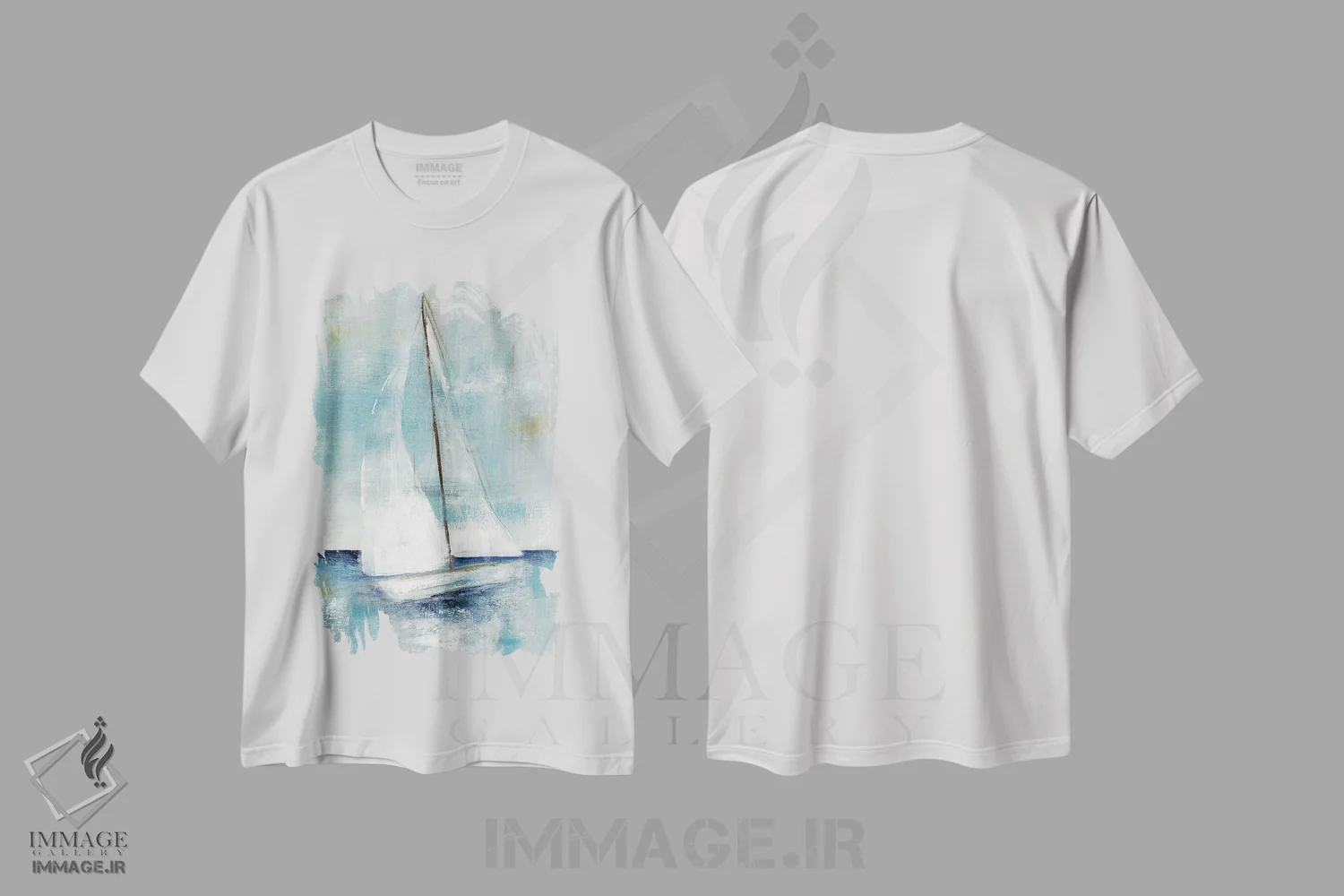 تیشرت سفید طرح دار – تیشرت طبیعت ,بیا قایقرانی کنیم دو اثر نان immage.ir
