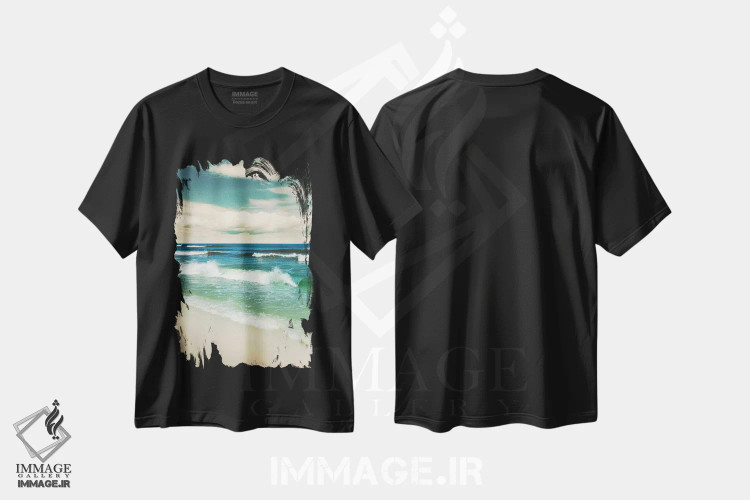 تیشرت مشکی طرح دار – تیشرت ساحلی ,روز افسون کننده اثر نان فروشگاه ایماژ