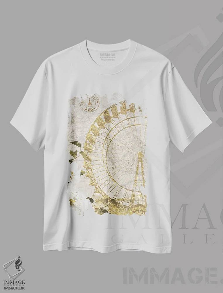 تیشرت سفید طرح دار – تیشرت شهری ,زندگی همین است اثر نان immage.ir