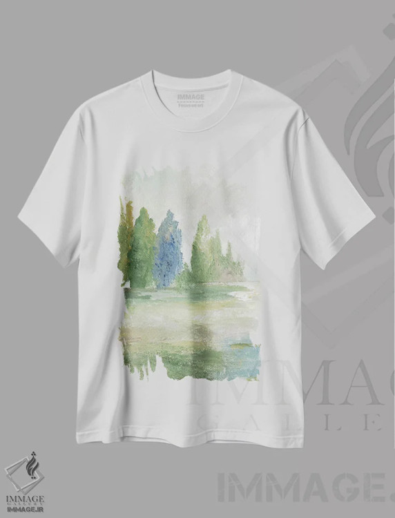 تیشرت سفید طرح دار – تیشرت طبیعت ,دره جواهرگون یک اثر نان فروشگاه ایماژ