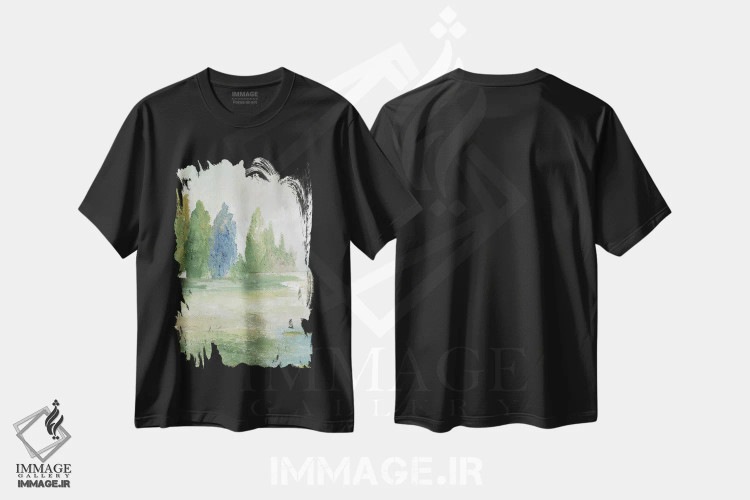 تیشرت مشکی طرح دار – تیشرت طبیعت ,دره جواهرگون یک اثر نان immage.ir