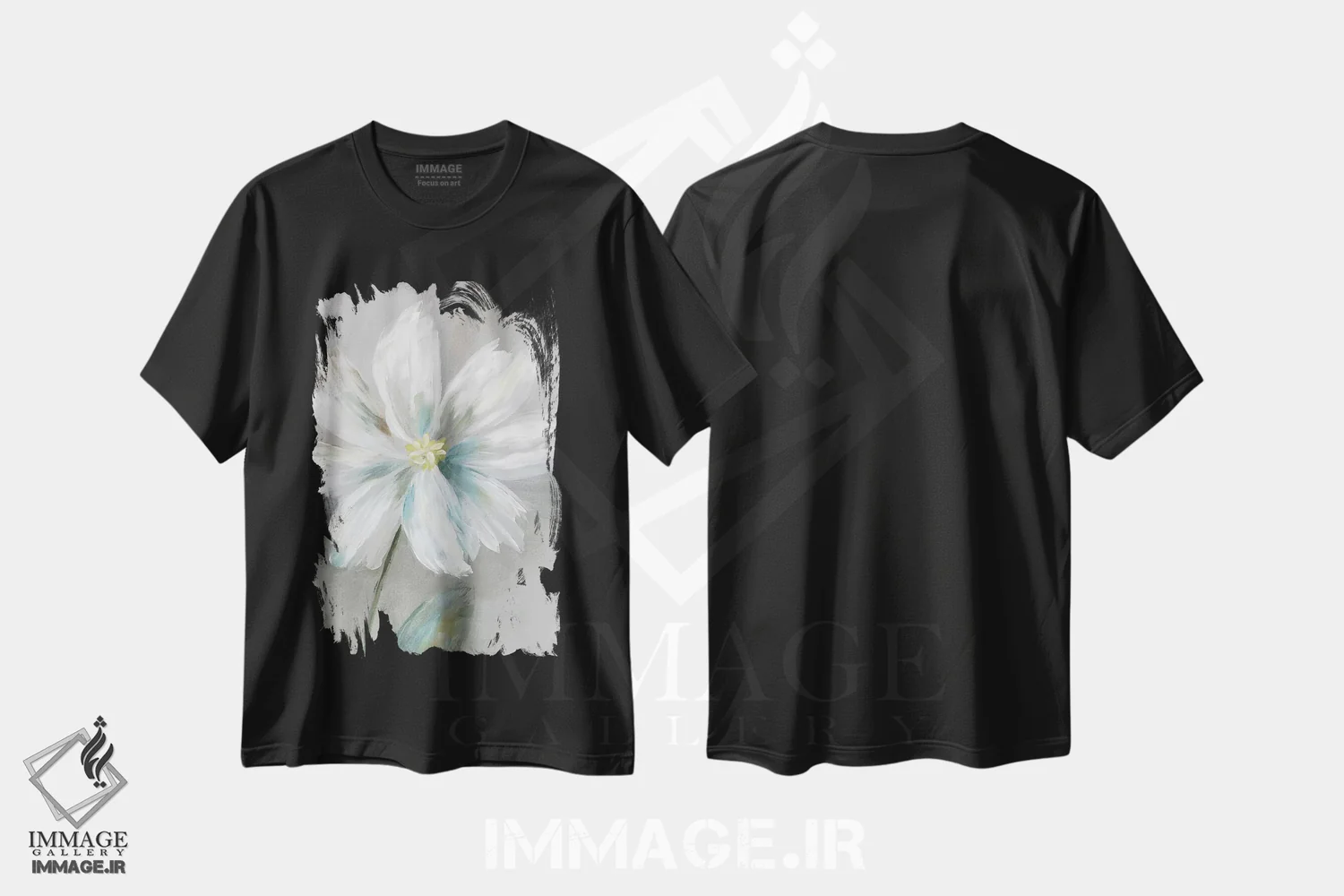 تیشرت مشکی طرح دار – تیشرت مینیمال ,گل ساده I اثر نان فروشگاه ایماژ