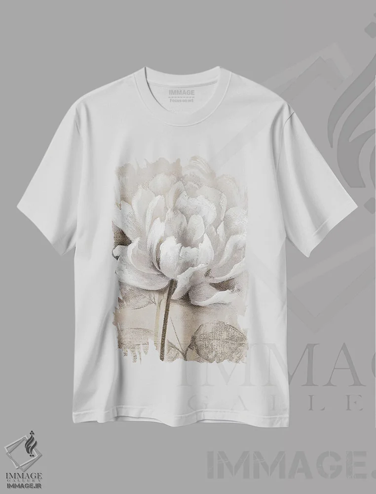تیشرت سفید طرح دار – تیشرت هنری ,سفید ملایم I اثر نان فروشگاه ایماژ