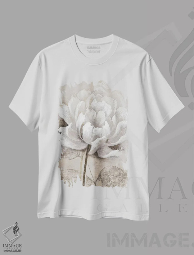 تیشرت سفید طرح دار – تیشرت هنری ,سفید ملایم I اثر نان فروشگاه ایماژ