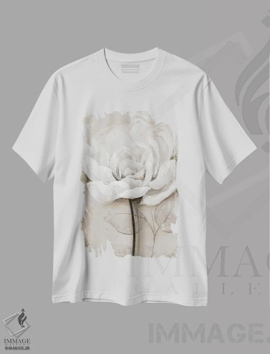 تیشرت سفید طرح دار – تیشرت گلدار ,سفید ملایم III اثر نان فروشگاه ایماژ
