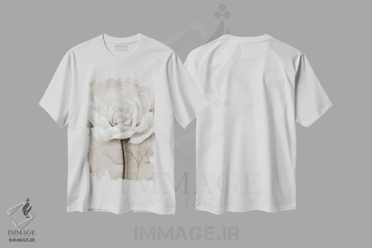تیشرت سفید طرح دار – تیشرت گلدار ,سفید ملایم III اثر نان فروشگاه ایماژ