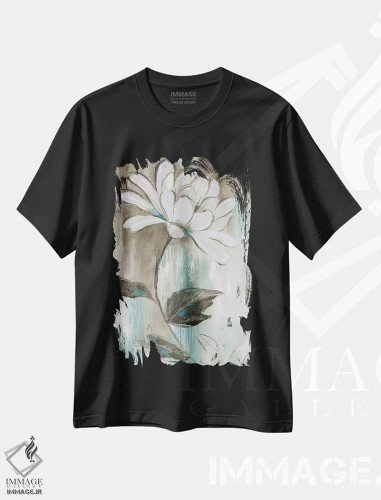 تیشرت مشکی طرح دار – تیشرت گل ,شکوفایی باغ II اثر نان فروشگاه ایماژ