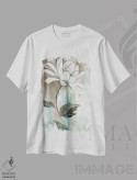 تیشرت سفید طرح دار – تیشرت گل ,شکوفایی باغ II اثر نان immage.ir