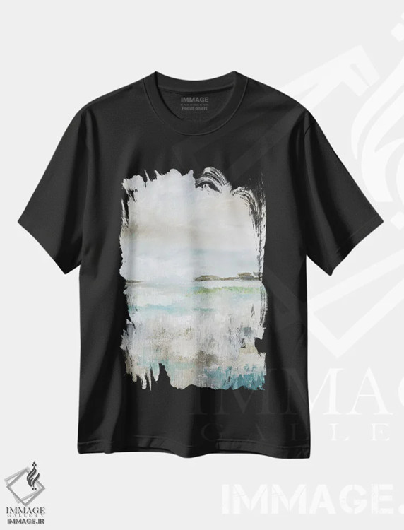 تیشرت مشکی طرح دار – تیشرت طبیعت ,چشم انداز ملایم I اثر نان immage.ir