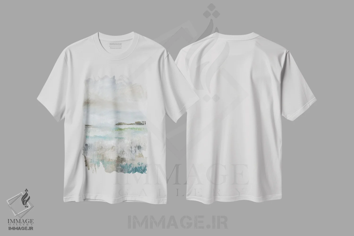 تیشرت سفید طرح دار – تیشرت طبیعت ,چشم انداز ملایم I اثر نان فروشگاه ایماژ