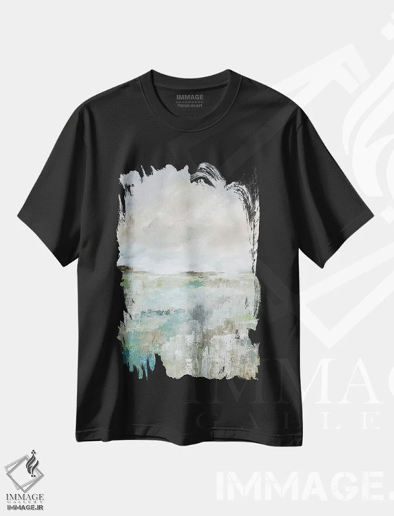 تیشرت مشکی طرح دار – تیشرت مینیمال ,چشم انداز ملایم II اثر نان فروشگاه ایماژ