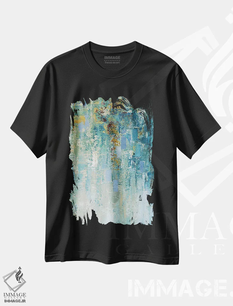 تیشرت مشکی طرح دار – تیشرت هنری ,جزئیاتی از باران محبوبم I اثر نان فروشگاه ایماژ