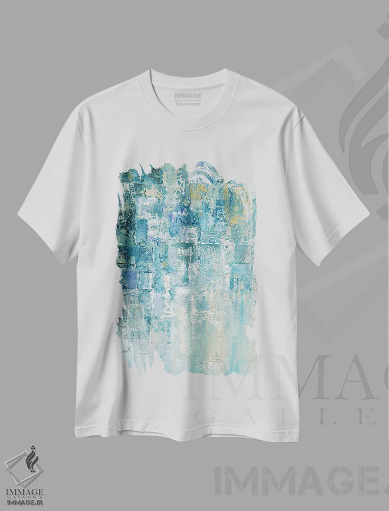 تیشرت سفید طرح دار – تیشرت مینیمال ,جزئیاتی از باران محبوبم II اثر نان فروشگاه ایماژ