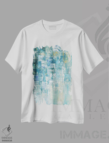 تیشرت سفید طرح دار – تیشرت مینیمال ,جزئیاتی از باران محبوبم II اثر نان فروشگاه ایماژ