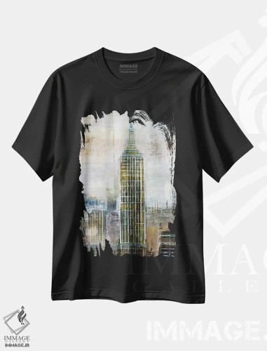 تیشرت مشکی طرح دار – تیشرت گرافیکی شهری ,تقابل شهری اثر نان فروشگاه ایماژ