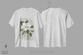 تیشرت سفید طرح دار – تیشرت هنری طبیعت بی جان ,ماگنولیای گیاهی اثر نان immage.ir
