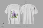 تیشرت سفید طرح دار – تیشرت گل ها ,رمانس یاس بنفش I اثر نان فروشگاه ایماژ