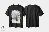 تیشرت مشکی طرح دار – تیشرت بهاری ,رمانس یاس بنفش II اثر نان فروشگاه ایماژ