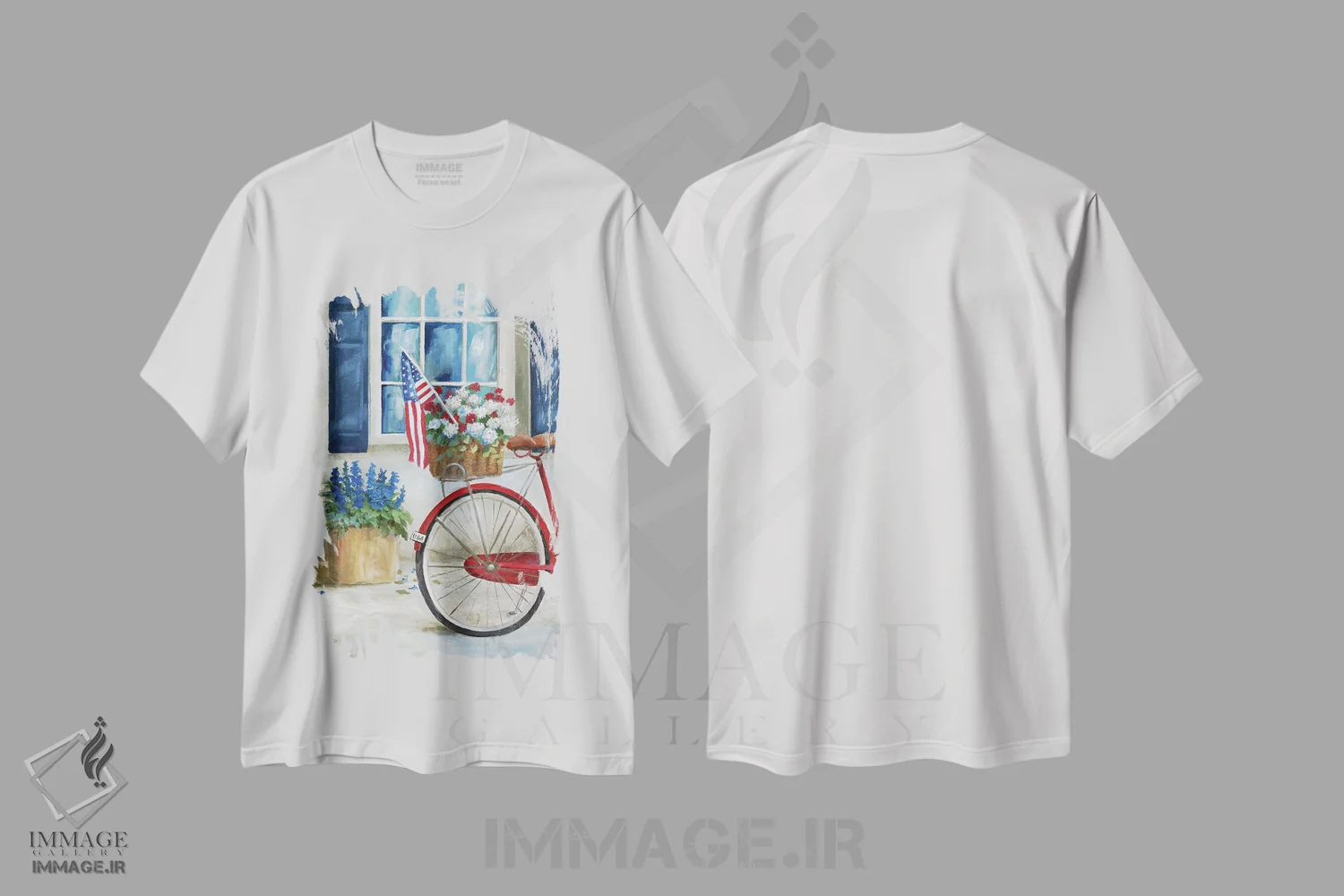 تیشرت سفید طرح دار – تیشرت شهری ,دوچرخه میهن دوست I اثر نان فروشگاه ایماژ
