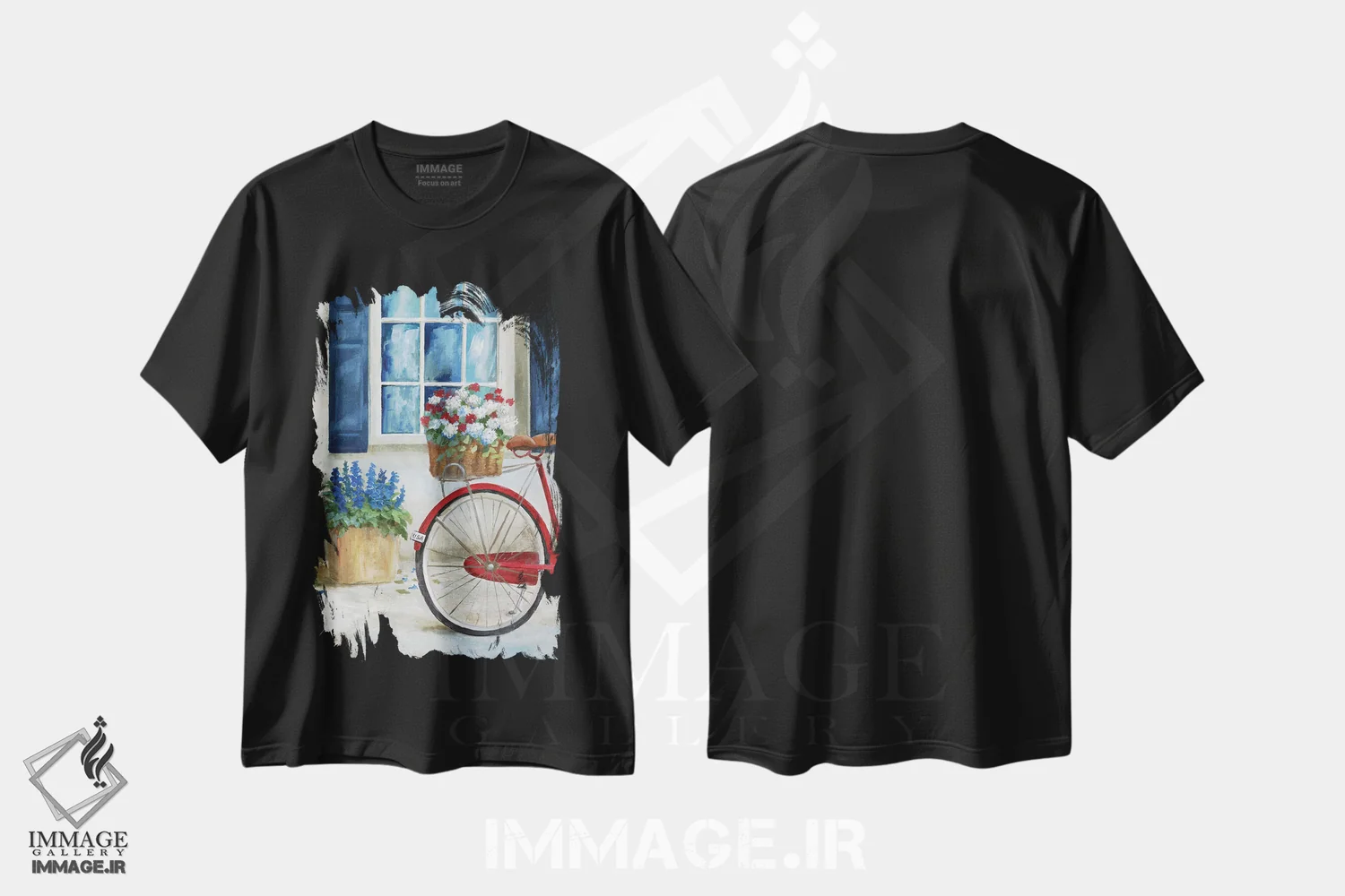تیشرت مشکی طرح دار – تیشرت طبیعت ,سواری تابستانی I اثر نان immage.ir