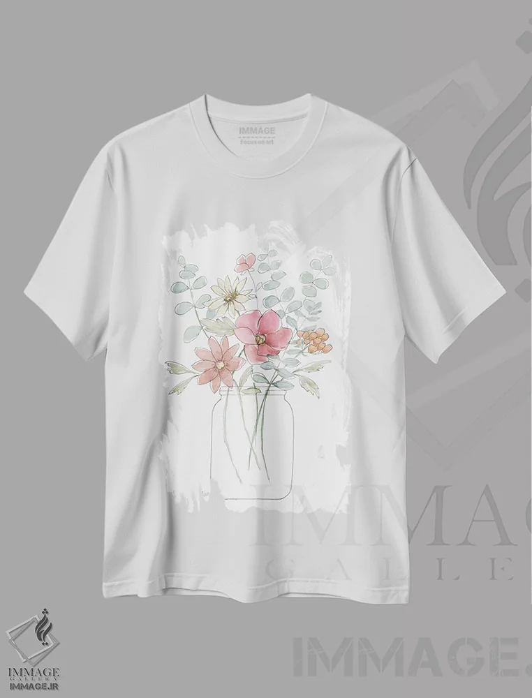 تیشرت سفید طرح دار – تیشرت گلدار ,گل های وحشی خیال انگیز II اثر نان immage.ir