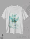 تیشرت سفید طرح دار – تیشرت بوهمی ,اقامتگاه گل های آبی اثر نان فروشگاه ایماژ