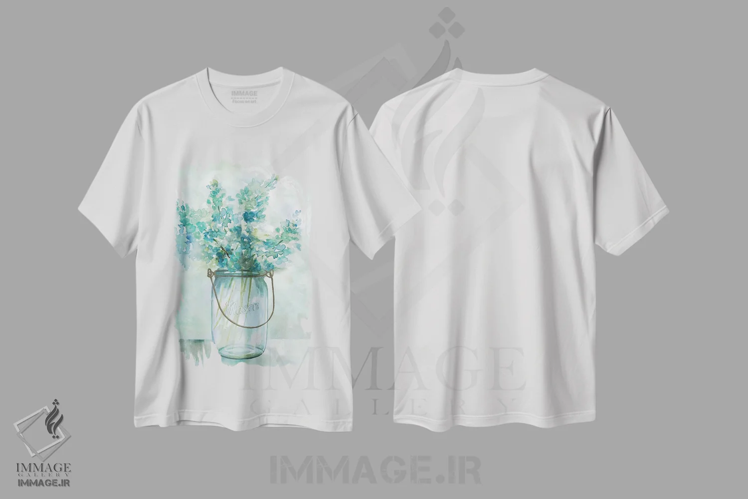 تیشرت سفید طرح دار – تیشرت بوهمی ,اقامتگاه گل های آبی اثر نان فروشگاه ایماژ