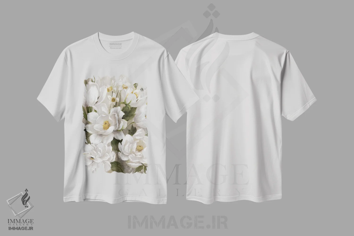 تیشرت سفید طرح دار – تیشرت طبیعت ,روز شیرین بهاری اثر نان immage.ir
