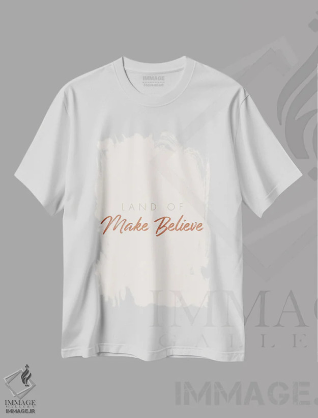 تیشرت سفید طرح دار – تیشرت هنری ,سرزمین خیال پردازی اثر نیکول باسک فروشگاه ایماژ
