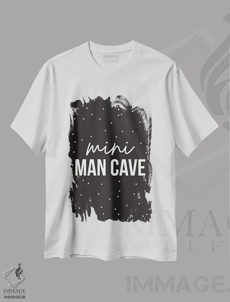 تیشرت سفید طرح دار – تیشرت اسپرت ,غار مردانه کوچک اثر نیکول باسک فروشگاه ایماژ