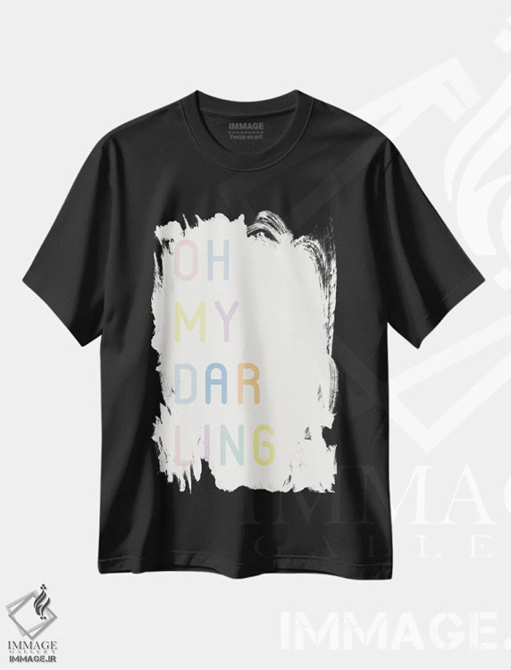 تیشرت مشکی طرح دار – تیشرت مینیمال ,آه عزیز من اثر نیکول باسک immage.ir