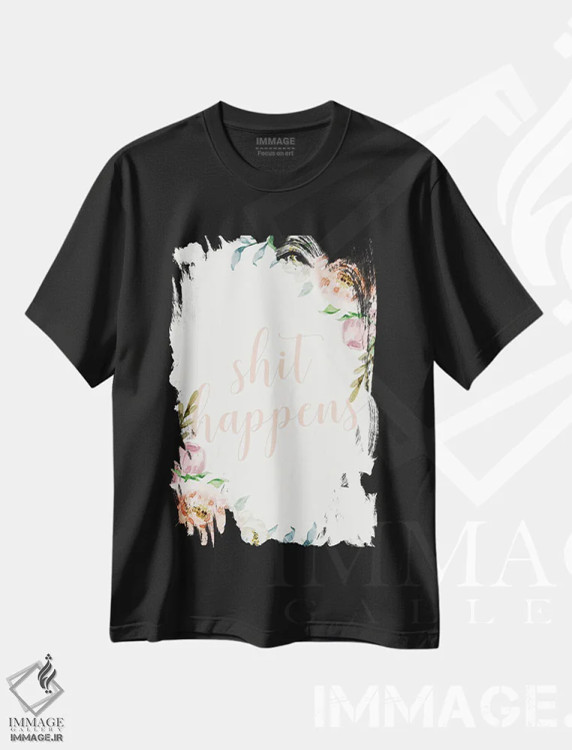 تیشرت مشکی طرح دار – تیشرت طنز ,این اتفاق ها می افتد اثر نیکول باسک فروشگاه ایماژ