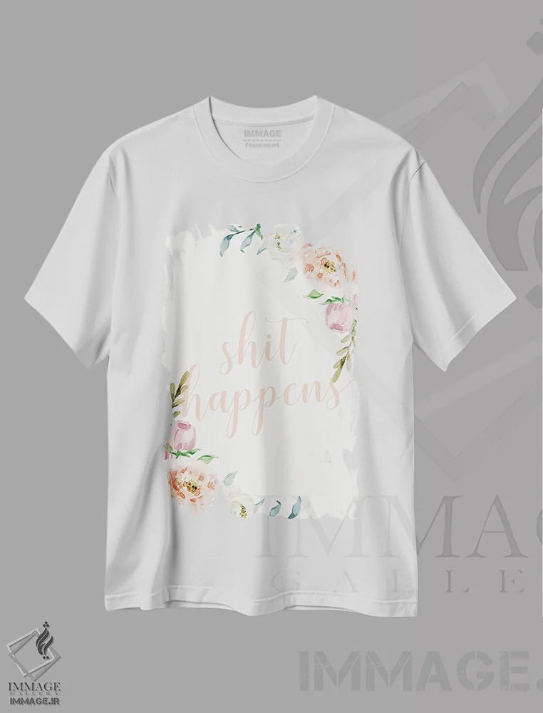 تیشرت سفید طرح دار – تیشرت طنز ,این اتفاق ها می افتد اثر نیکول باسک immage.ir