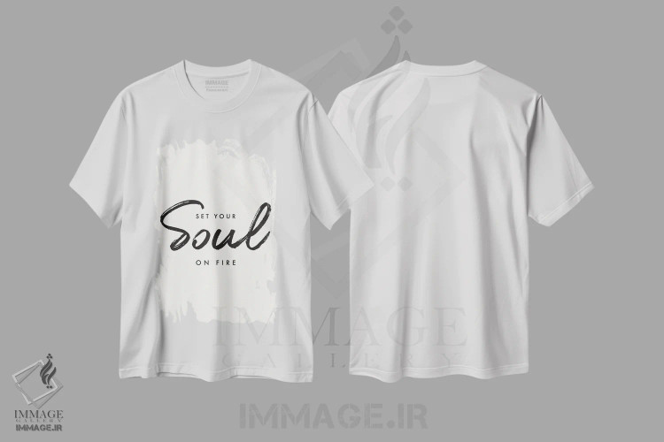 تیشرت سفید طرح دار – تیشرت تایپوگرافی ,روحت را شعله ور کن اثر نیکول باسک فروشگاه ایماژ
