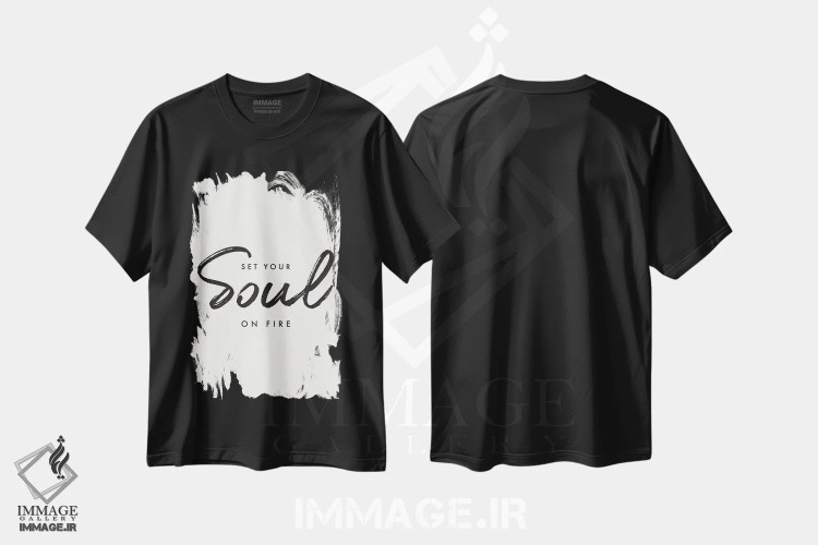 تیشرت مشکی طرح دار – تیشرت تایپوگرافی ,روحت را شعله ور کن اثر نیکول باسک immage.ir