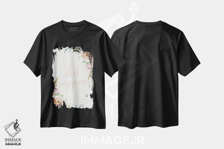 تیشرت مشکی طرح دار – تیشرت طنز ,این اتفاق ها می افتد اثر نیکول باسک فروشگاه ایماژ