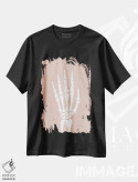 تیشرت مشکی طرح دار – تیشرت فانتزی ,دست اسکلت اثر نیکول باسک immage.ir