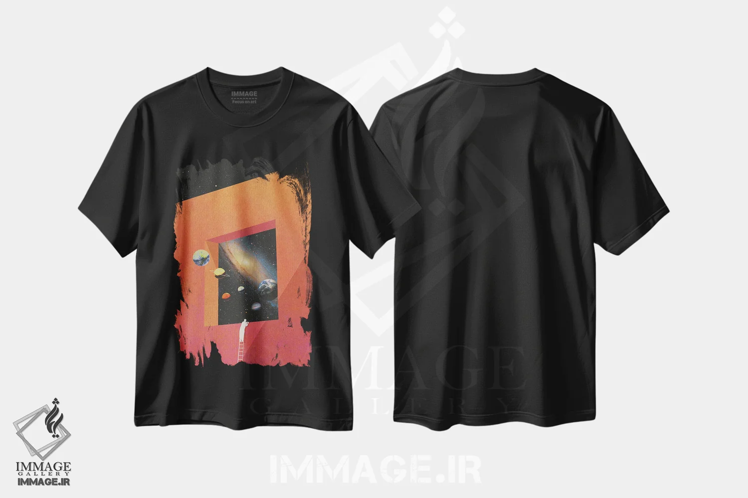تیشرت مشکی طرح دار – تیشرت فانتزی ,ناظر کهکشان اثر نیبرا ویژوالز immage.ir